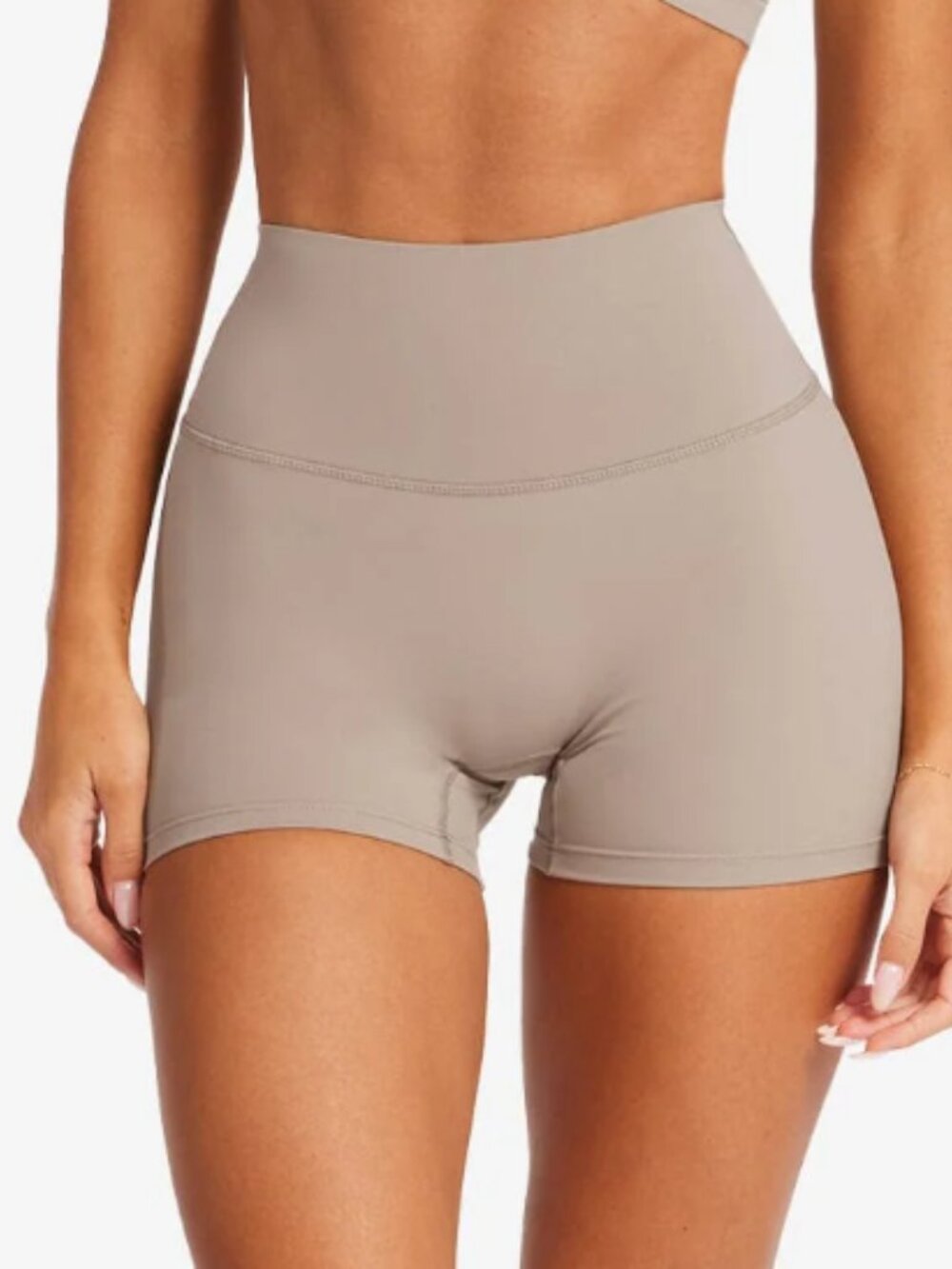 NWOT CSB Freedom Contour Top and Freedom Scrunch High-Waist Short Set - Almond - Picture 5 of 10